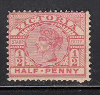 Victoria MH Scott #160 1/2p Victoria With ´Stamp Duty' - Neufs