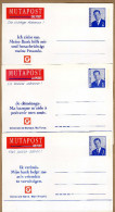 3 Cartes Entier Postal Mutapost Générale De Banque - Adressenänderungen