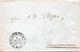 ALLEMAGNE LETTRE DE FRANKFURT 1847 - Préphilatélie