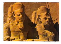Egypte: Abou Simbel Rock Temple Of Ramses II, Partial View Of The Gigantic Statues, Timbre (14-3247) - Temples D'Abou Simbel
