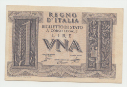 Italy 1 Lira 1939 AUNC CRISP Banknote P 26 - Italia – 1 Lira