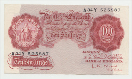 Great Britain 10 Shillings 1955 - 1960 AXF P 368c 368 C - 10 Schillings