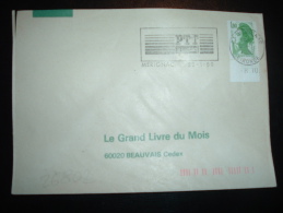 LETTRE TP LIBERTE DE GANDON 1,80F BORD DATE 8.10 OBL.MEC. 23-1-1986 MERIGNAC (33 GIRONDE) - 1982-1990 Liberté De Gandon