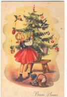 C11 BUON ANNO ALBERO NATALE BAMBINA  FUNGHI CHAMPIGNONS  MUSHROOMS PILZE - Mushrooms