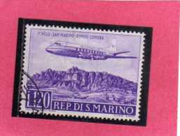 SAN MARINO 1959 POSTA AEREA AEREA AIR MAIL PRIMO 1° VOLO SM RIMINI LONDRA 1TH FIRST FLIGHT USATO USED - Luftpost