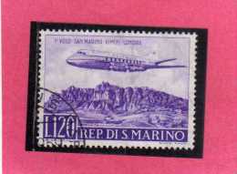 SAN MARINO 1959 POSTA AEREA AEREA AIR MAIL PRIMO 1° VOLO SM RIMINI LONDRA 1TH FIRST FLIGHT USATO USED - Poste Aérienne