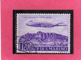 SAN MARINO 1959 POSTA AEREA AEREA AIR MAIL PRIMO 1° VOLO SM RIMINI LONDRA 1TH FIRST FLIGHT USATO USED - Poste Aérienne