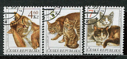 (cl 27 - P50) Rep. Tchèque Ob N° 199 à 201 (ref. Michel Au Dos)  - Chats - - Unused Stamps