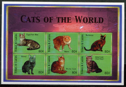 (cl 27 - P52) Turks Et Caiques  ** N° 1379 à 1384 En Feuille -(ref. Michel Au Dos)   Chats - - Turks And Caicos