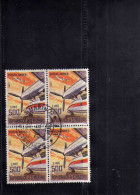 SAN MARINO 1965 POSTA AEREA AIR MAIL AEREI MODERNI MODERN PLANES LIRE  500 MOTORE ROLLS ROYCE DART QUARTINA BLOCK USED - Poste Aérienne