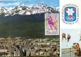 CP  PREMIER JOUR GRENOBLE JO 1968 RARE HOCKEY - Olympische Spiele