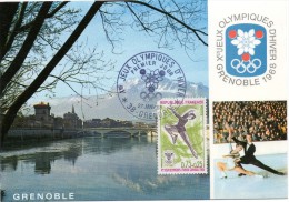 CP  PREMIER JOUR GRENOBLE JO 1968 RARE - Patinaje Artístico