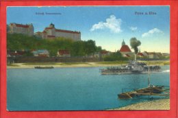 * Schlofz Sonnenstein Pirna A. Elbe ( Bateau à Vapeur ) - 1916 - Pirna