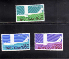 SAN MARINO 1974 POSTA AEREA AIR MAIL AEREOPLANO VOLO A VELA GLIDING PLANE SERIE COMPLETA SET MNH - Luftpost