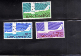 SAN MARINO 1974 POSTA AEREA AIR MAIL AEREOPLANO VOLO A VELA GLIDING PLANE SERIE COMPLETA SET USATA USED - Luftpost