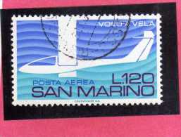 SAN MARINO 1974 POSTA AEREA AIR MAIL AEREOPLANO VOLO A VELA GLIDING PLANE LIRE 120 USATO USED - Luftpost