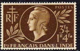 Inde N° 233  XX  Entraide Française  TB - Unused Stamps