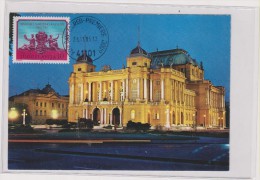 YUGOSLAVIA ZAGREB HNK THEATER 1985  MAXIMUM CARD - Maximumkarten