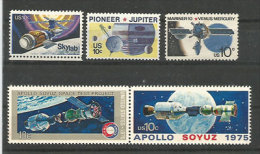 USA. Mission Pionner Vers Jupiter, Mission Mariner Vers Vénus ,Skylab 1. Apollo-Soyuz Space Test Project. 5 T-p Neufs ** - Verenigde Staten