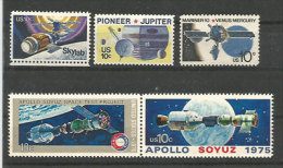 USA. Mission Pionner Vers Jupiter, Mission Mariner Vers Vénus ,Skylab 1. Apollo-Soyuz Space Test Project. 5 T-p Neufs ** - United States