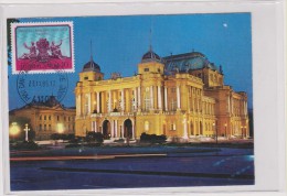 YUGOSLAVIA ZAGREB HNK THEATER 1985  MAXIMUM CARD - Cartes-maximum