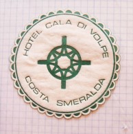 HOTEL CALA DI VOLPE Coast Smeralda Italy BEERMAT Beer Mats - Coaster, Sous Bock, Paper Napkin Papierserviette Serviette - Servilletas De Papel Con Motivos