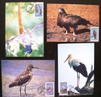 VENDA FAUNE FAUNE PROTECTION DE LA NATURE LES OISEAUX MIGRATEURS Yvert 911/14 Sur CARTES MAXIMUMS - Autres & Non Classés