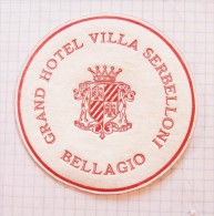 Hotel Villa Serbelloni Bellagio Italy‎, BEERMAT Beer Mats - Coaster, Sous Bock, Paper Napkin Papierserviette Servi - Serviettes Papier à Motif