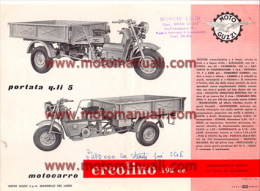 Moto Guzzi Ercolino 192 Motocarro 1957 Depliant Originale Genuine Brochure Prospekt - Engines