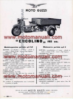 Moto Guzzi ERCOLINO 192 Motocarro 1955 Depliant Originale Genuine Brochure Prospekt - Motoren