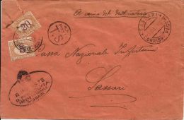 REGNO SEGNATASSE 20 + 5 C 1933 SASSARI BUSTA RICICLATA NON COMUNE - Postage Due