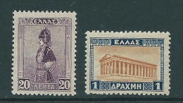 Greece 1927 Landscapes Issue 20L & 1 Drx. MH Y0137 - Nuovi