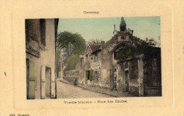 GROSLAY VIEILLE MAISON RUE DES ECOLES CARTE GLACEE ET COLORISEE - Groslay