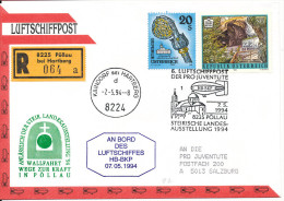Austria Registered Cover AIRSHIP MAIL Pro Juventute Number 6  Pöllau 7-5-1994 With More Postmarks - Sonstige & Ohne Zuordnung