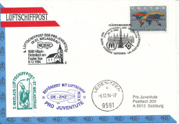 Austria UN Vienna AIRSHIP MAIL Pro Juventute Number 8 Wien 25-11-1994 And Vilach 6-12-1994 With More Postmarks - New York/Geneva/Vienna Joint Issues