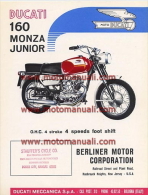 Ducati 160 Monza Junior 1966 Depliant Originale Factory Original Brochure - Motores
