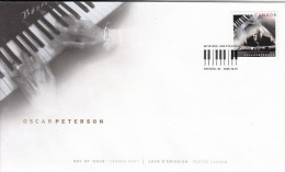 Canada FDC Scott #2118 50c Oscar Peterson, Keyboard - 80th Birthday - 2001-2010