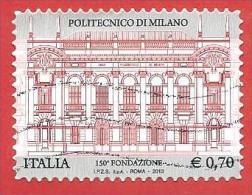 ITALIA REPUBBLICA USATO - 2013 - Politecnico Di Milano - € 0,70 - S. 3389 - 2011-20: Used