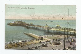 Cp, Angleterre , Sussex , BRIGHTON , West Pier And Esplanade , écrite 1908 - Brighton