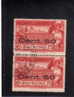 SAN MARINO 1923 ESPRESSI NUOVA TIRATURA ESPRESSO SPECIAL DELIVERY 1907 SOPRASTAMPATO SURCHARGED CENT 60 SU 25 USATO USED - Express Letter Stamps