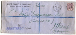 GOLD COAST, West Africa, AXIM, Ghana, 1913. British Colony, Registered, Societe De Petrole - Gold Coast (...-1957)