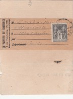 Fascetta Postale Da Paris, Con Contenuto Avec Timbres 1ct. Republique Francaise. - Ganze Bögen