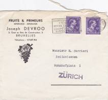 Belle Lettre  Belgique, Championnat D'Athletisme Heysel 1950, Joseph DEVROO, Bruxelles-Zurich Suisse/487 - Covers & Documents