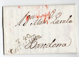 1831 - Carta Circulada De Torredembarra (Tarragona ) A Barcelona - Marca Torredembarra 2 (ME)  (Tizon-Guinovart Ed. 983) - ...-1850 Voorfilatelie