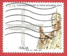 ITALIA REPUBBLICA USATO - 2014 - Canonizzazione Di Papa  Giovanni XXIII - € 0,70 - S. 3472 - 2011-20: Afgestempeld