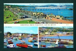 ENGLAND  -  Paignton  Multi View  Used Postcard As Scans - Paignton