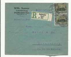 YT N° 96 Sarre En Paire Sur Lettre Recommandée De Dudweiler Pour Strasbourg - Storia Postale