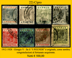 Cipro-022 - 1912-1928 - Giorgio V - Se Il 5 Pounds è Originale (come Sembra), Complimenti Al Compratore. - Cyprus (...-1960)