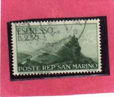 SAN MARINO 1945 ESPRESSI VEDUTA SPECIAL DELIVERY VIEW ESPRESSO LIRE 2,50 USATO USED - Exprespost