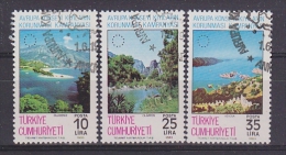 Turkey 1970 European Campaign "Schutz Der Ufer" 3v  Used Cto (T670) Stamps With Full Gum - Oblitérés